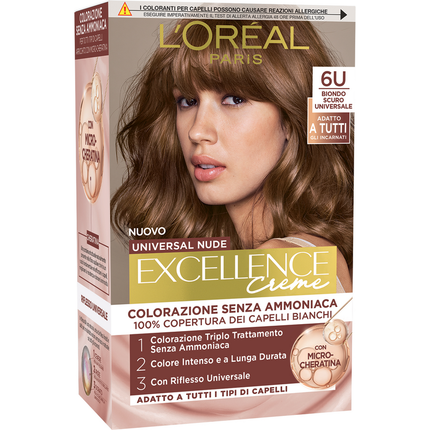 EXCELLENCE N.6U BIONDO SCURO UNIVERSALE CREME UNIVERSAL NUDE SENZA AMMONIACA