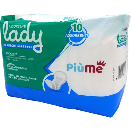 PIUME ASSORBENTI LADY MAXI NIGHT ODOR FREE 10 ASSORBENTI DISPOSITIVO MEDICO CE CLASSE 1