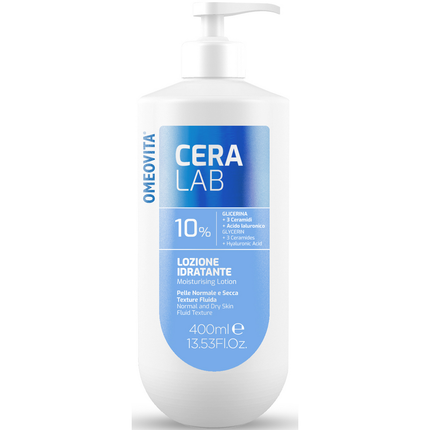 OMEOVITA CERALAB 10% LOZIONE IDRATANTE GLICERINA, CERAMIDI, ACIDO IALURONICO PER PELLE NORMALE e SECCA PUMP 400 ML