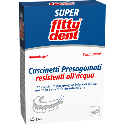 FITTYDENT 15 CUSCINETTI AUTOADESIVI SENZA ZINCO RESISTENTI ALL'ACQUA PER PROTESI