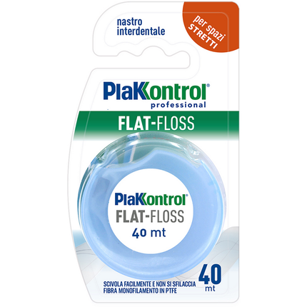 PLAKKONTROL PROFESSIONAL NASTRO INTERDENTALE FLAT FLOSS SPAZI STRETTI 40 MT
