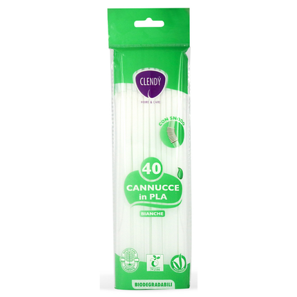 CLENDY HOME&CARE CANNUCCE DI PLASTICA BIANCHE CON SNODO BUSTA 40 PEZZI
