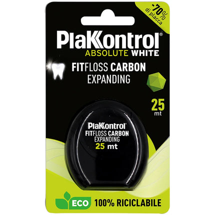 PLAKKONTROL PROFESSIONAL ABSOLUTE WHITE FILO INTERDENTALE FIT FLOSS CARBON 25 MT