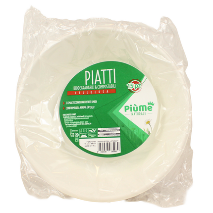 PIUME NATURALE PATTO GRANDE 15 PEZZI BIODEGRADABILI & COMPOSTABILI CELLULOSA