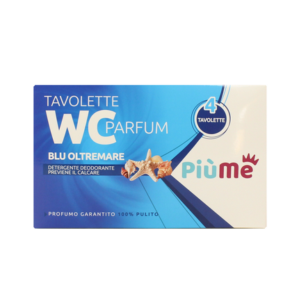 PIUME TAVOLETTA SOLIDA WC BLU OLTREMARE 4 PEZZI PER 40 GRAMMI