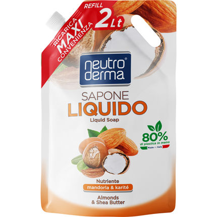 NEUTRO DERMA SAPONE LIQUIDO BUSTA RICARICA NUTRIENTE MANDORLA & KARITE' 2000 ML