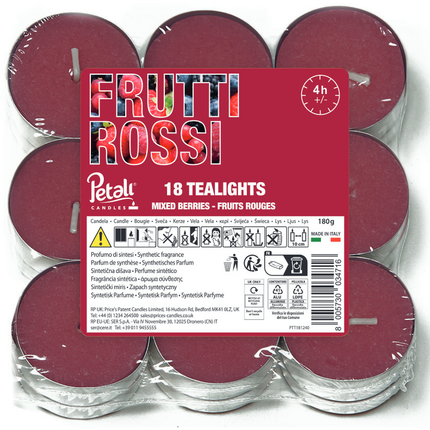 LUMELLE TEALIGHT PROFUMATE FRUTTI ROSSI 18 PEZZI