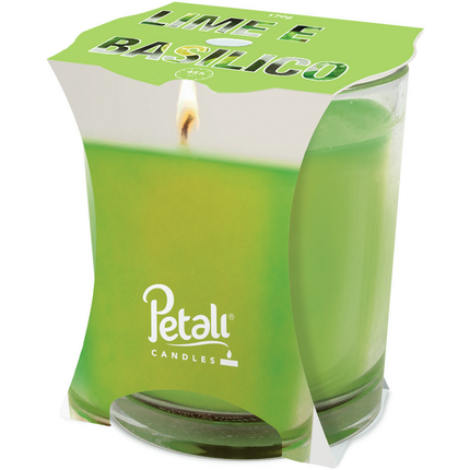 PETALI CANDELA PROFUMA AMBIENTE LIME E BASILICO 45 ORE