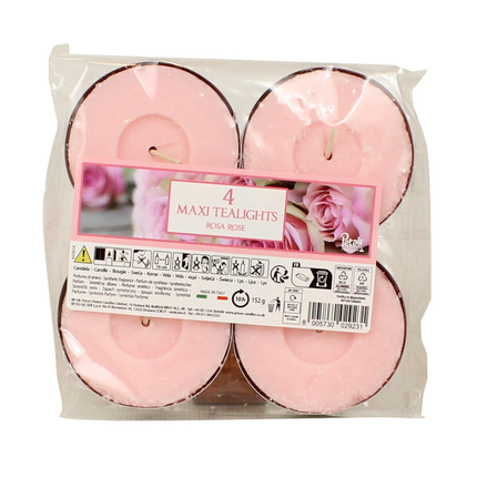LUMELLE MAXI TEALIGHTS PETALI ROSA 4 PEZZI