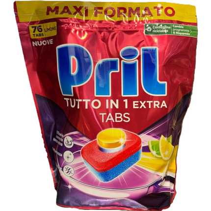 PRIL DETERSIVO LAVASTOVIGLIE TUTTO IN 1 EXTRA LIMONE&LIME 76 TABS
