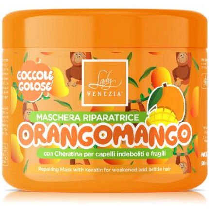 LADY VENEZIA MASCHERA CAPELLI ORANGOMANGO RIPARATRICE PER CAPELLI INDEBOLITI E FRAGLI CON CHERATINA 500 ML