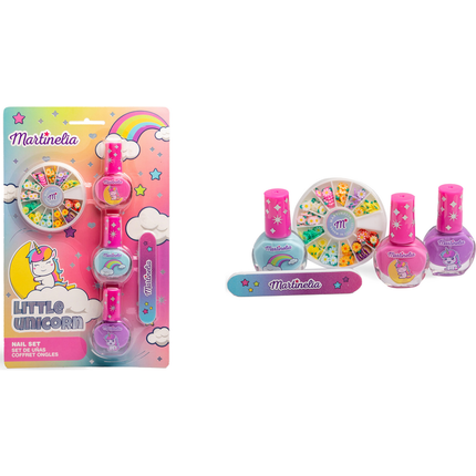 MARTINELIA LITTLE UNICORN SET NAIL: 3 NAIL POLISH 4 ML - NAIL DECORATIONS - NAIL FILE