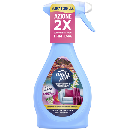 AMBIPUR PROFUMATORE PER TESSUTI COMBATTE GLI ODORI E RIFRESCA FIORITURA DI PORTOFINO TRIGGER 385 ML