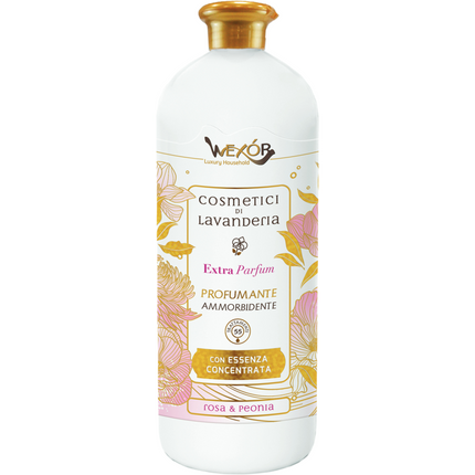 WEXOR COSMETICI DI LAVANDERIA PROFUMANTE AMMORBIDENTE CON ESSENZA CONCENTRATA ROSA & PEONIA 1000 ML55 TRATTAMENTI