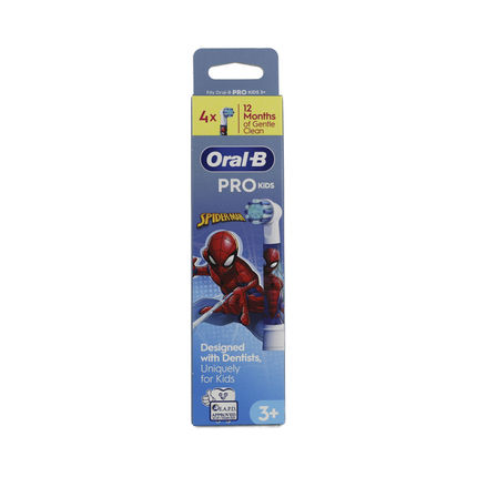 ORAL B RICAMBIO PRO KIDS 3+ SPIDERMAN 4 PEZZI per SPAZZOLINO ELETTRICO