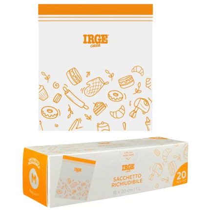 IRGE CASA BUSTA ALIMENTARE RICHIUDIBILE CON ZIP 20 PEZZI 18x20 1 LITRO