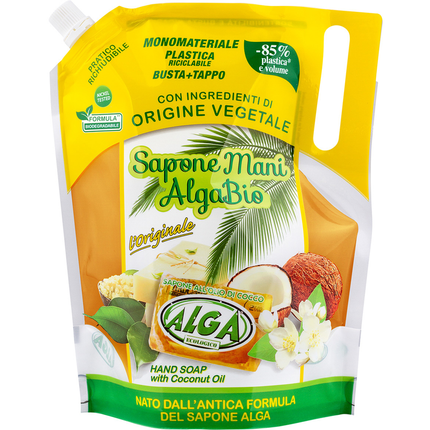 ALGA BIO SAPONE MANI LIQUIDO OLIO DI COCCO BUSTA 1000 ML