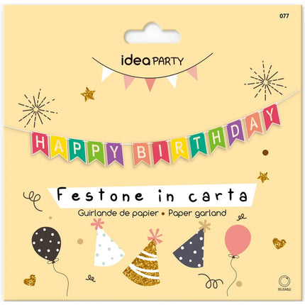 IDEA PARTY FESTONE HAPPY BIRTHDAY IN CARTA
