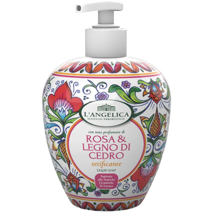 L'ANGELICA SAPONE LIQUIDO MANI SETIFICANTE ROSA & LEGNO DI CEDRO 500 ML