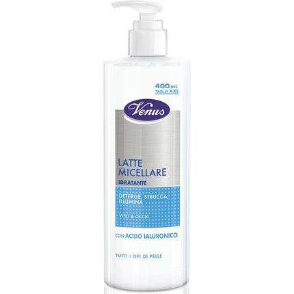 VENUS LATTE MICELLARE IDRATANTE CON ACIDO IALURONICO TUTTI I TIPI DI PELLE 400 ML