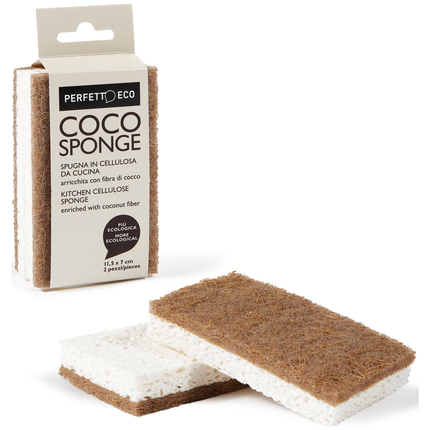 PERFETTO ECO COCO SPONGE SPUGNA IN CELLULOSA DA CUCINA 2 PEZZI