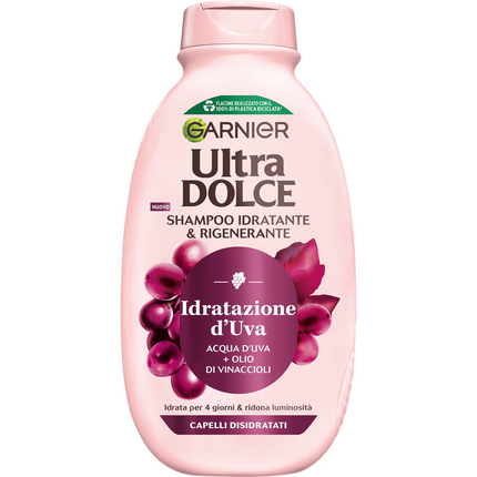 GARNIER ULTRA DOLCE IDRATAZIONE D'UVA SHAMPOO IDRATANTE E RIGENERANTE CAPELLI DISIDRATATI 250 ML