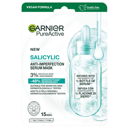 GARNIER PURE ACTIVE SALICYLIC MASK MASCHERA VISO ANTI IMPERFEZIONI 1 PEZZO