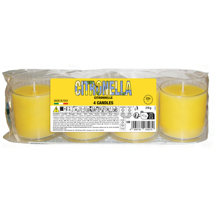 CITRONELLA 4 CANDELE BICCHIERE 210 grammi