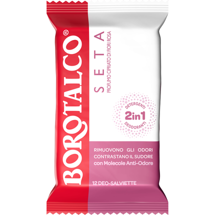 BOROTALCO DEO SALVIETTE SETA PROFUMO CIPRIATO DI FIORI ROSA 12 PEZZI