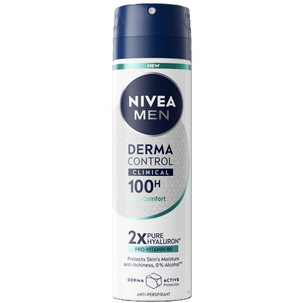 NIVEA FOR MEN DEODORANTE DERMA CONTROL CLINICAL ULTRA COMFORT SPRAY 150 ML