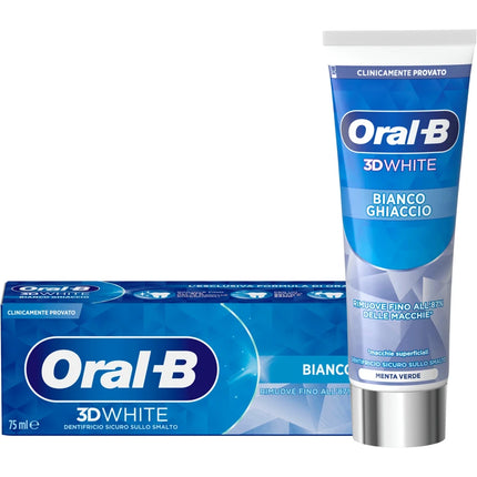 ORAL B DENTIFRICIO 3D WHITE BIANCO GHIACCIO MENTA VERDE 75 ML