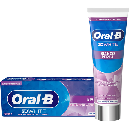 ORAL B DENTIFRICIO 3D WHITE BIANCO PERLA MENTA PIPERITA FRESCA 75 ML