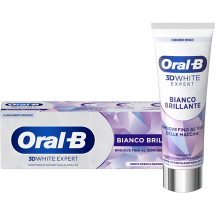 ORAL B DENTIFRICIO 3D WHITE EXPERT BIANCO BRILLANTE MENTA PIPERITA RINFRESCANTE 75 ML