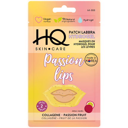 HQ SKIN CARE PASSION LIPS PATCH LABBRA HYDROGEL COLLAGENE PASSION FRUIT 2 PEZZI