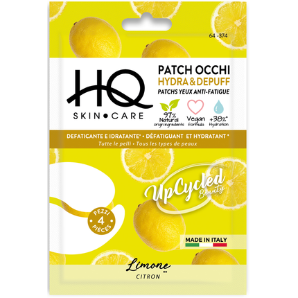 HQ SKIN CARE PATCH OCCHI HYDRA e DEPUFF AL LIMONE DEFATICANTE e IDRATANTE 4 PEZZI