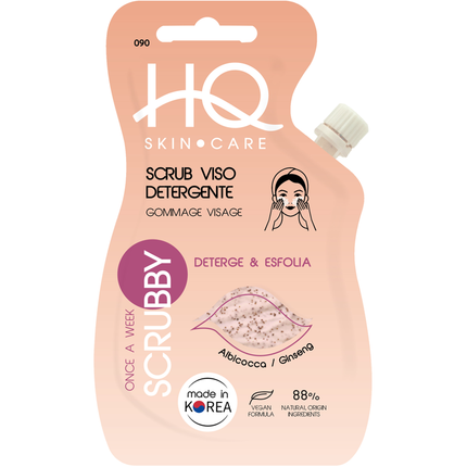 HQ SKIN CARE SCRUBBY SCRUB VISO DETERGENTE DETERGE & ESFOLIA ALBICOCCA e GINSENG 15 ML