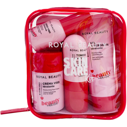 ROYAL BEAUTY TRAVEL KIT IDRATANTE CON PRO-XLANE CONTENENTE: 1 BEAUTY, 1 CREMA IDRATANTE DA 50 ML, 1 TONICO DA 50 ML, 1 GEL DETERGENTE DA 100 ML, 1 SIERO VISO