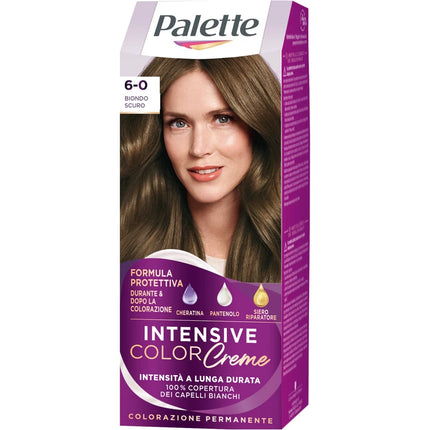 PALETTE INTENSIVE COLOR CREME COLORAZIONE PERMANENTE FORMULA PROTETTIVA N. 6-0 BIONDO SCURO
