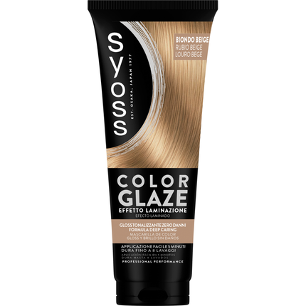 SYOSS COLOR GLAZE MASCHERA COLORANTE BIONDO BEIGE DURATA FINO A 8 LAVAGGI TUBO 130 ML