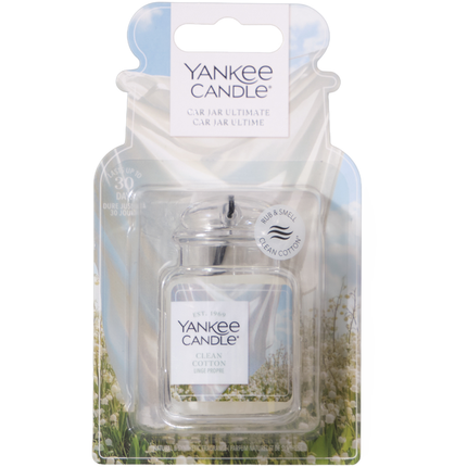 YANKEE CANDLE CAR JAR ULTIMATE DEODORANTE PER AUTO CLEAN COTTON