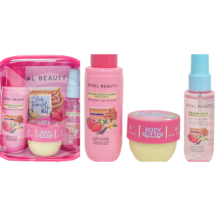 ROYAL BEAUTY BODY TRAVEL KIT FRAGOLA / CHEESECAKE