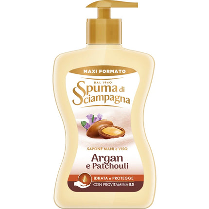 SPUMA DI SCIAMPAGNA SAPONE MANI e VISO ARGAN e PATCHOULI 430 ML