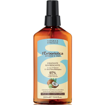 L'ERBORISTICA SPRAY VISO - CORPO - CAPELLI IDRATANTE RINFRESCANTE COCCO e ALOE VERA 200 ML