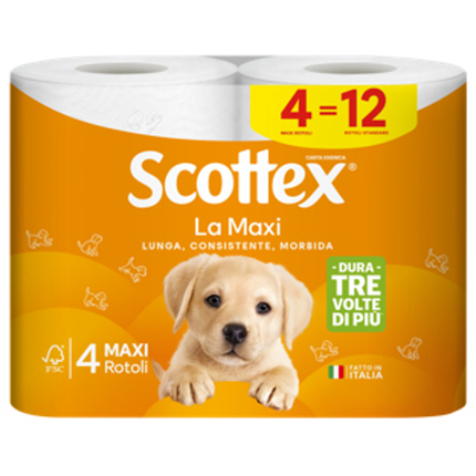 SCOTTEX IGIENICA LA MAXI 4 MAXI ROTOLI + BUONO SCONTO 0,50