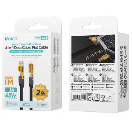 UNICO CAVO 4-IN-1 1 M PROMO PACK NERO-GIALLO