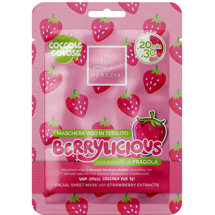 LADY VENEZIA COCCOLE GOLOSE MASCHERA VISO IN TESSUO BERRYLICIOUS