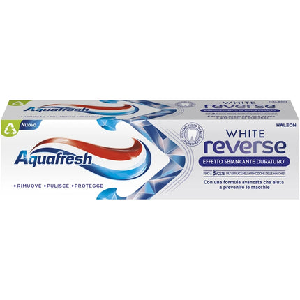 AQUAFRESH DENTIFRICIO WHITE REVERSE EFFETTO SBIANCANTE 75 ML