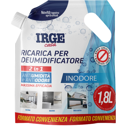 IRGE DEUMIDIFICATORE 2in1 ANTIUMIDITA' E ANTIODORE RICARICA INODORE 1,8 LITRI
