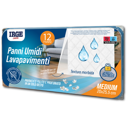 IRGE PANNI UMIDI LAVA PAVIMENTI 12 PEZZI 20X25,5 CM