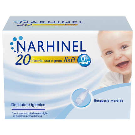 NARHINEL 20 RICAMBI USA E GETTA SOFT PER ASPIRATORE NASALE